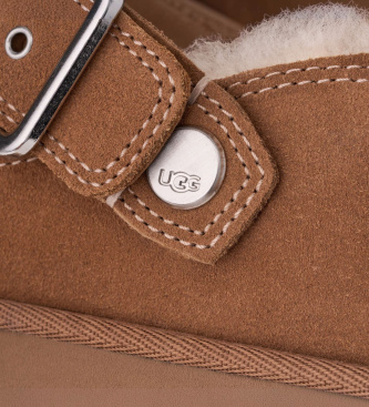 UGG Zuecos de Piel Goldenstar Evelina Clog marrón