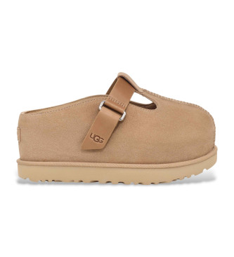 UGG Zuecos de piel Goldenstar Hi Clog beige