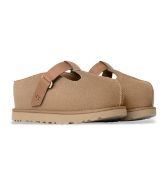 UGG Zuecos de piel Goldenstar Hi Clog beige