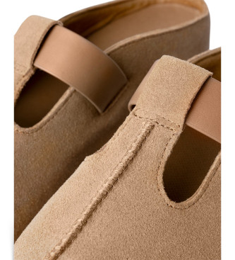 UGG Zuecos de piel Goldenstar Hi Clog beige