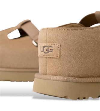 UGG Zuecos de piel Goldenstar Hi Clog beige