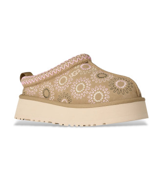 UGG Zuecos de Piel Tazz Sun Stitch marr�n claro
