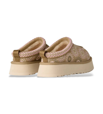 UGG Zuecos de Piel Tazz Sun Stitch marr�n claro