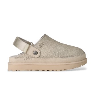 UGG Goldenstar Crackle Clog hvid crackle l�der tr�sko