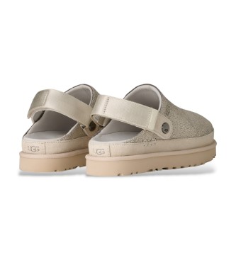 UGG Goldenstar Crackle Clog hvid crackle l�der tr�sko