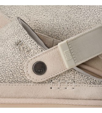 UGG Goldenstar Crackle Clog hvid crackle l�der tr�sko