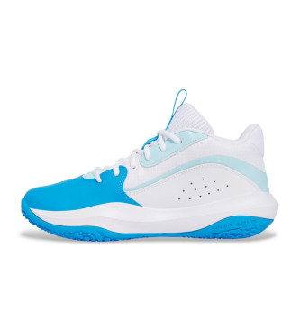 Under Armour Scarpe da basket Lockdown 7 in pelle bianche, blu