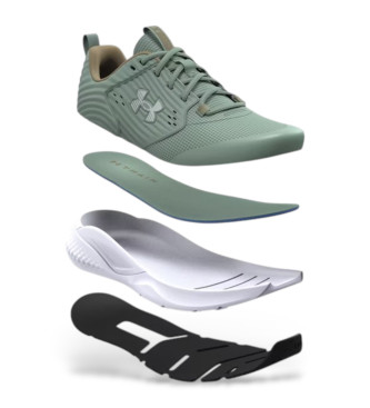 Under Armour Charged Commit TR 4 leren schoenen groen