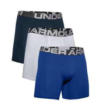 Under Armour Confezione da 3 boxer Charged blu, grigio, blu scuro