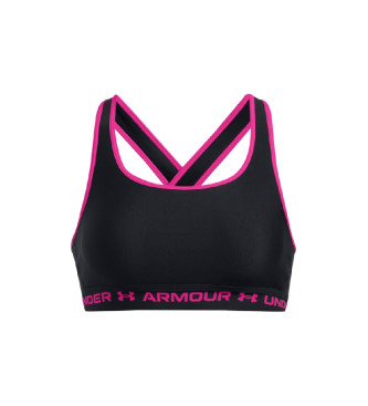 Under Armour Sports-bh med medium sttte p tvrs af ryggen, sort