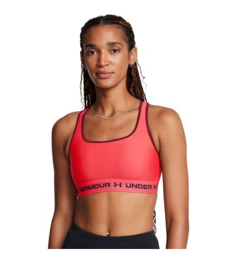 Under Armour Sport-bh med medelstort std och korsad rygg, rosa