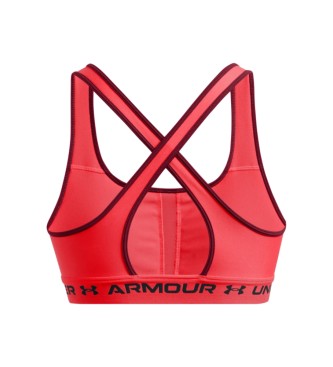 Under Armour Sport-bh med medelstort std och korsad rygg, rosa