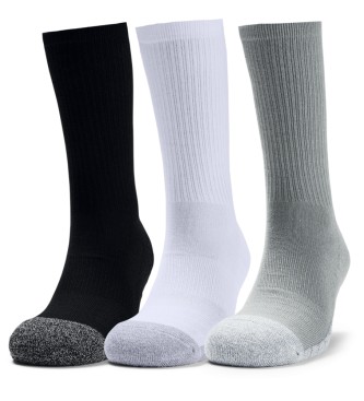 Under Armour HeatGear sokker 3 par pakke sort, hvid, gr, hvid, gr, hvid, gr