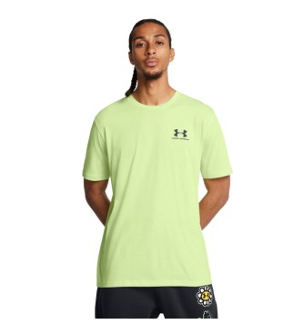 Under Armour Top de manga curta com peito esquerdo UA Sportstyle verde