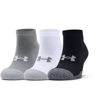 Under Armour HeatGear Low Socks 3 par pakker gr, hvid, sort