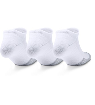 Under Armour HeatGear No Show Socks 3 Pair Pack white