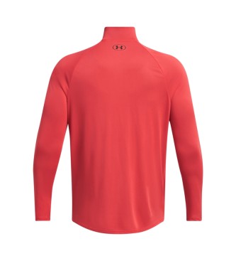 Under Armour T-shirt rossa a maniche lunghe UA Tech con mezza zip