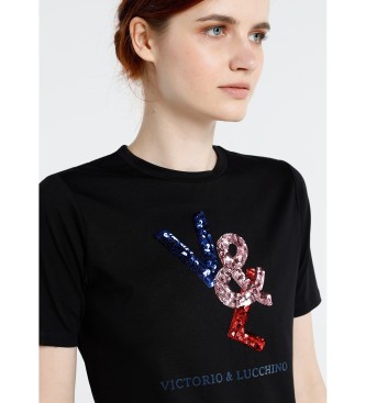 Victorio & Lucchino, V&L T-shirt de palavras cruzadas preta