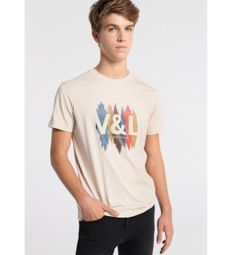 Victorio & Lucchino, V&L Etnisch Logo T-shirt beige