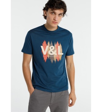 Victorio & Lucchino, V&L T-shirt Logo Etnisch marine