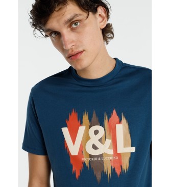 Victorio & Lucchino, V&L T-shirt con logo etnico blu scuro