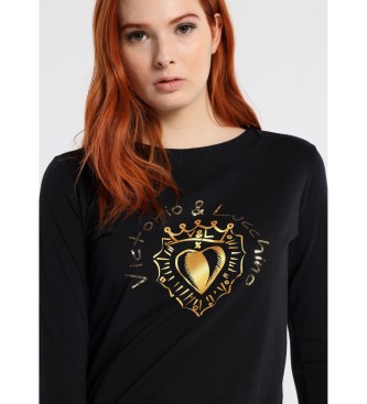 Victorio & Lucchino, V&L T-shirt à manches longues avec logo J Heart, noir Adore