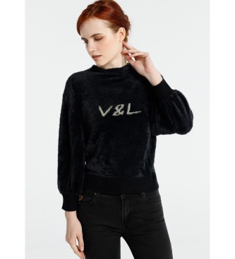 Victorio & Lucchino, V&L Fake Feather Logo sweater black