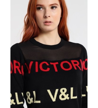 Victorio & Lucchino, V&L Crossword Colors Gauze Shoulder Sweater