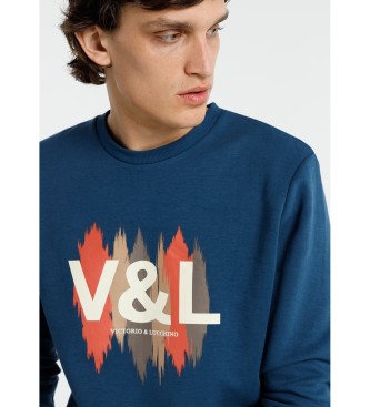 Victorio & Lucchino, V&L Sweat-shirt graphique à logo Ethnical bleu