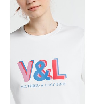 Victorio & Lucchino, V&L Felpa bianca con logo Crossword Colors