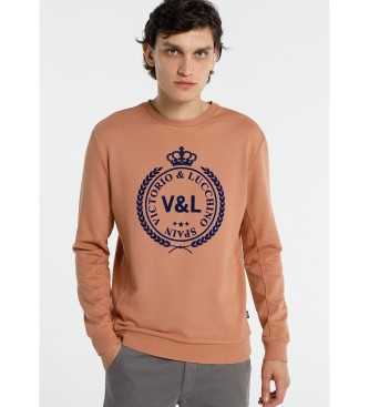 Victorio & Lucchino, V&L Sweat-shirt Logo Heraldic salmn