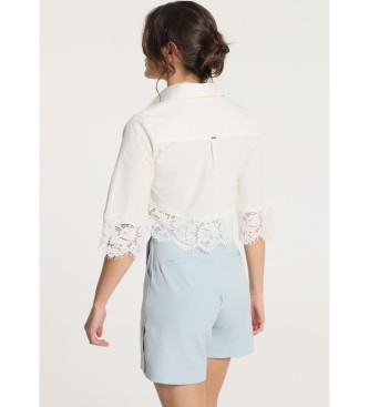 Victorio & Lucchino, V&L V&LUCCHINO - Long sleeve shirt with lace detail white
