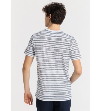 Victorio & Lucchino, V&L Short sleeve T-shirt with blue crew neck stripe