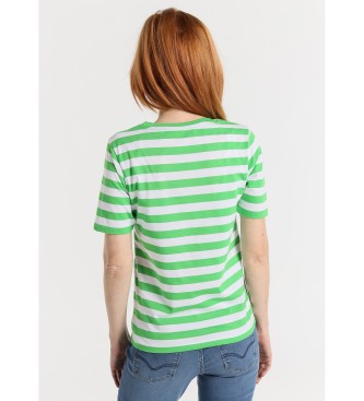 Victorio & Lucchino, V&L Camiseta de manga corta a rayas horizontales verde
