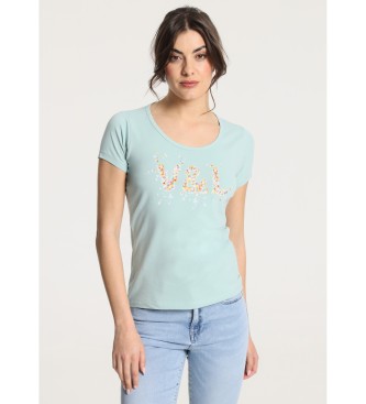 Victorio & Lucchino, V&L Basic short sleeve T-shirt with green petals graphic