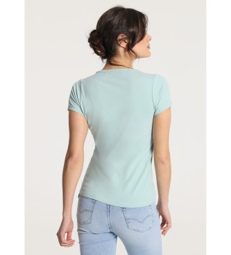 Victorio & Lucchino, V&L T-shirt basique  manches courtes avec graphisme de ptales verts