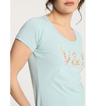 Victorio & Lucchino, V&L Basic short sleeve T-shirt with green petals graphic