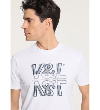 Victorio & Lucchino, V&L Kortrmad bas-T-shirt med vit grafik p brstet