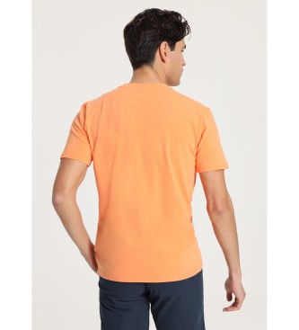 Victorio & Lucchino, V&L Kortrmet basis-T-shirt med orange grafik p brystet
