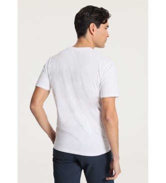 Victorio & Lucchino, V&L Basic grafisch t-shirt met korte mouwen V&L bladeren wit
