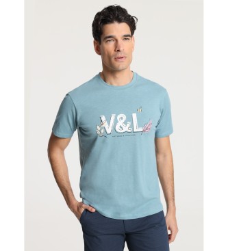 Victorio & Lucchino, V&L Basic Kurzarm-Grafik V&L Bltter T-shirt grn