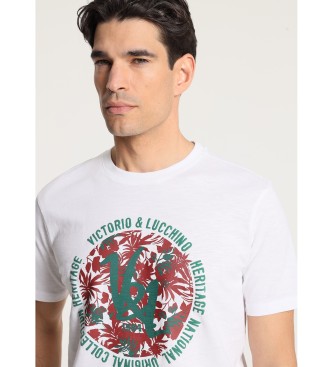 Victorio & Lucchino, V&L Kurzrmeliges T-Shirt mit weiem, kreisfrmigem Brustmotiv