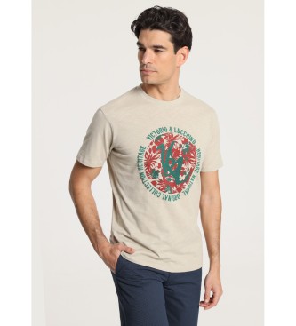 Victorio & Lucchino, V&L T-shirt met korte mouwen en cirkelvormig patroon op de borst