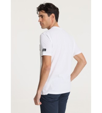 Victorio & Lucchino, V&L Kortrmet T-shirt med hvidt cirkulrt brystdesign