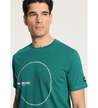 Victorio & Lucchino, V&L Kurzrmeliges T-Shirt mit grnem Kreismuster auf der Brust