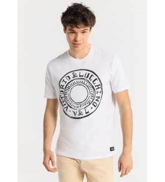 Victorio & Lucchino, V&L T-shirt  manches courtes avec dessin du logo en charbon de bois blanc