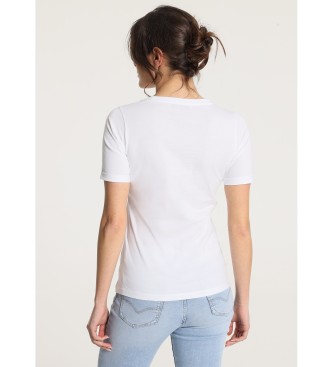 Victorio & Lucchino, V&L Short sleeve t-shirt with fringes V&L sequins white