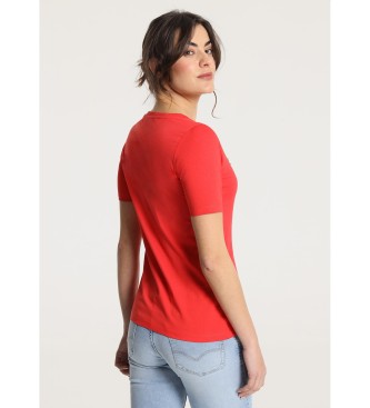 Victorio & Lucchino, V&L Short sleeve t-shirt with palm trees red