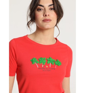 Victorio & Lucchino, V&L Kortrmet t-shirt med palmer rd