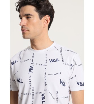 Victorio & Lucchino, V&L T-shirt met korte mouwen en witte opdruk